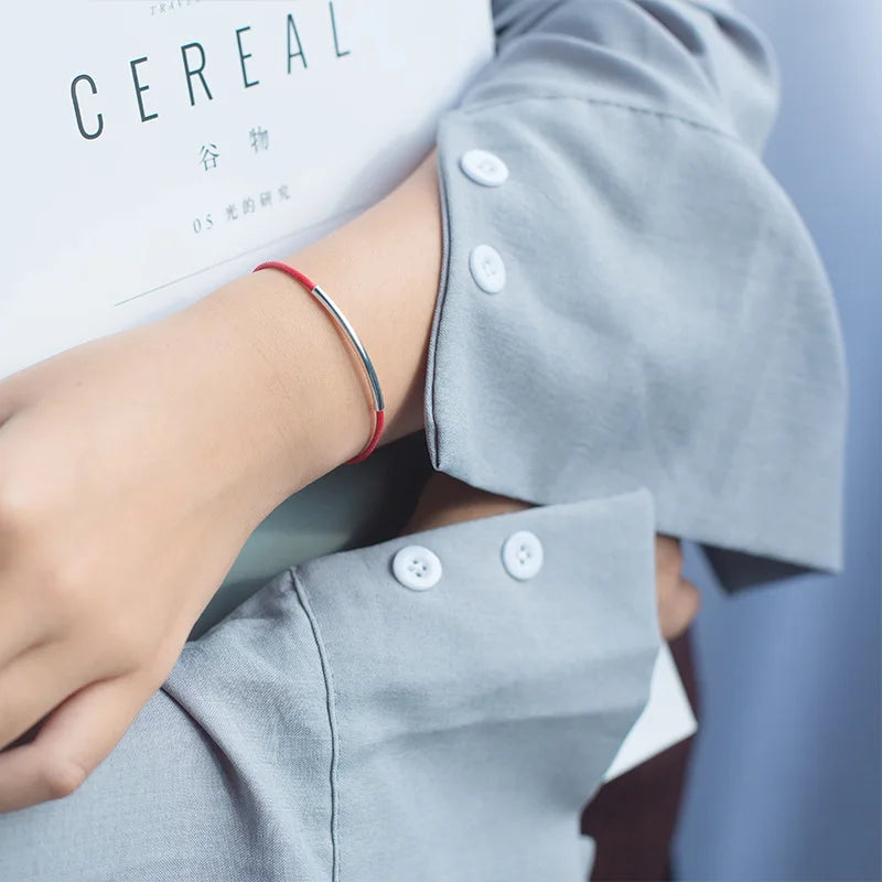 La Monada Red Thread For Hand Womens Accessories Red Thread String Rope Bracelet 925 Silver Woman Tube Bracelet For Women Couple