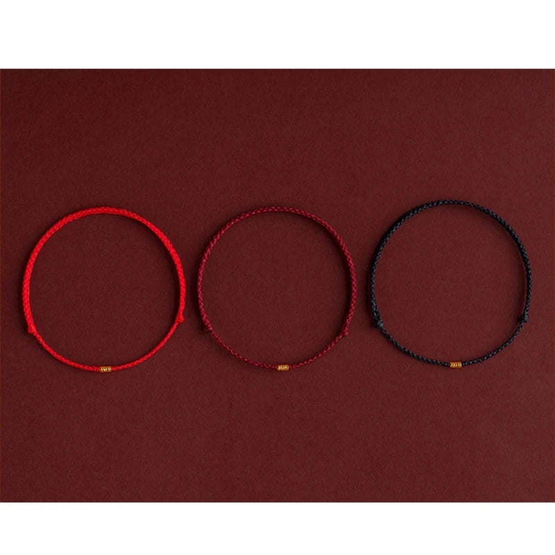Hand Braided Rope Thread Handchain String Red Rope Bracelet for Teenage Women X3UD